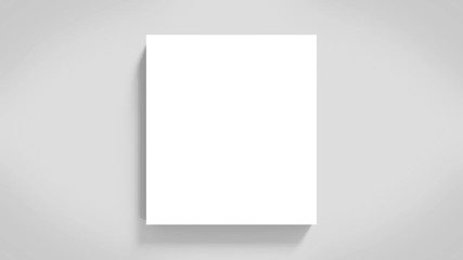 Poster - Empty White square paper plate or stage with rotating light shadow background.
