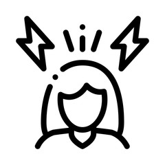 Aufkleber - Stressed Woman Icon Vector. Outline Stressed Woman Sign. Isolated Contour Symbol Illustration