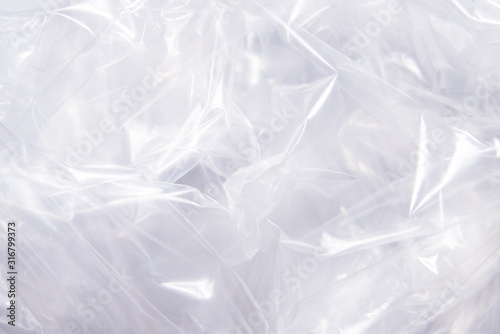 Fotomural Textured background, crumpled transparent polyethylene film