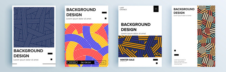 Modern abstract covers set, minimal covers design. Colorful geometric background, vector illustration.