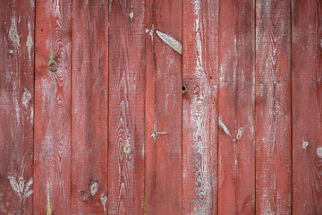 Vintage wood background. Grunge wooden weathered oak or pine textured planks. Horizontal color flatlay photography of aged brown or red color wooden fence.