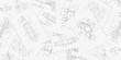 © Aliaksandr - Engineering plan scheme . Technical drawing on white sheets of paper .Backgrounds of engineering subjects.Parts for industrial construction.Vector illustration .