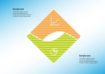 Wall Mural - Square infographic vector template consists of two parts