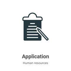 Poster - Application glyph icon vector on white background. Flat vector application icon symbol sign from modern human resources collection for mobile concept and web apps design.