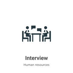 Poster - Interview glyph icon vector on white background. Flat vector interview icon symbol sign from modern human resources collection for mobile concept and web apps design.