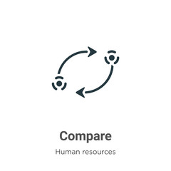 Poster - Compare glyph icon vector on white background. Flat vector compare icon symbol sign from modern human resources collection for mobile concept and web apps design.