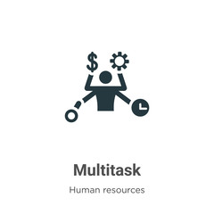 Poster - Multitask glyph icon vector on white background. Flat vector multitask icon symbol sign from modern human resources collection for mobile concept and web apps design.