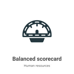 Fototapete - Balanced scorecard glyph icon vector on white background. Flat vector balanced scorecard icon symbol sign from modern human resources collection for mobile concept and web apps design.
