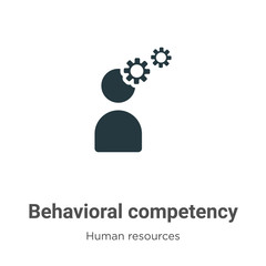 Poster - Behavioral competency glyph icon vector on white background. Flat vector behavioral competency icon symbol sign from modern human resources collection for mobile concept and web apps design.