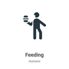 Poster - Feeding glyph icon vector on white background. Flat vector feeding icon symbol sign from modern humans collection for mobile concept and web apps design.
