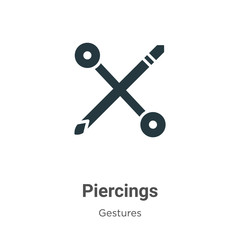 Poster - Piercings glyph icon vector on white background. Flat vector piercings icon symbol sign from modern gestures collection for mobile concept and web apps design.