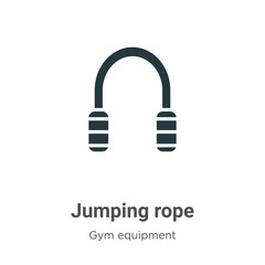 Poster - Jumping rope glyph icon vector on white background. Flat vector jumping rope icon symbol sign from modern gym equipment collection for mobile concept and web apps design.