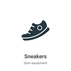 Poster - Sneakers glyph icon vector on white background. Flat vector sneakers icon symbol sign from modern gym equipment collection for mobile concept and web apps design.