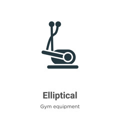 Poster - Elliptical glyph icon vector on white background. Flat vector elliptical icon symbol sign from modern gym equipment collection for mobile concept and web apps design.