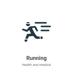 Poster - Running glyph icon vector on white background. Flat vector running icon symbol sign from modern health collection for mobile concept and web apps design.