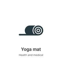 Poster - Yoga mat glyph icon vector on white background. Flat vector yoga mat icon symbol sign from modern health collection for mobile concept and web apps design.