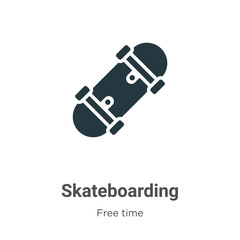 Poster - skateboarding glyph icon vector on white background. flat vector skateboarding icon symbol sign from