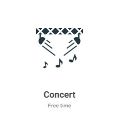 Poster - Concert glyph icon vector on white background. Flat vector concert icon symbol sign from modern hobbies collection for mobile concept and web apps design.