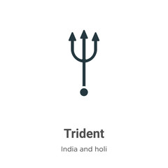Poster - Trident glyph icon vector on white background. Flat vector trident icon symbol sign from modern india collection for mobile concept and web apps design.