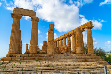 Wall Mural - Temple of Juno (Tempio di Giunone) Hera. Valle dei Templi (Valley of the Temples). Agrigento Sicily Italy.