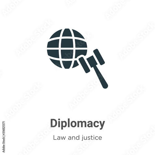 Cuadros en Lienzo Diplomacy glyph icon vector on white background