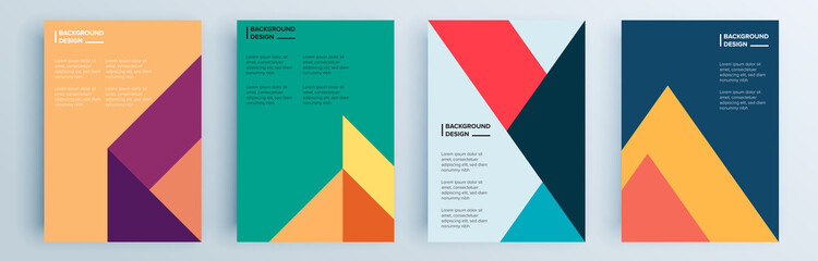 Modern abstract covers set, minimal covers design. Colorful geometric background, vector illustration.