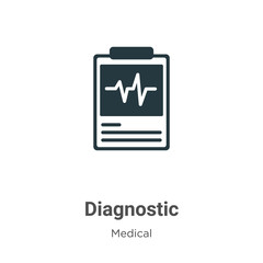 Poster - Diagnostic glyph icon vector on white background. Flat vector diagnostic icon symbol sign from modern medical collection for mobile concept and web apps design.