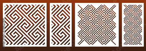 Cuadros en Lienzo Laser cut template set, abstract geometric pattern in celtic traditional style