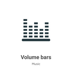 Poster - Volume bars glyph icon vector on white background. Flat vector volume bars icon symbol sign from modern music collection for mobile concept and web apps design.