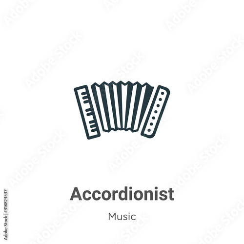 Fotografía Accordionist glyph icon vector on white background