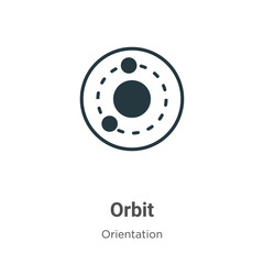 Orbit glyph icon vector on white background. Flat vector orbit icon symbol sign from modern orientation collection for mobile concept and web apps design.