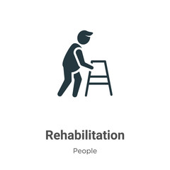 Poster - Rehabilitation glyph icon vector on white background. Flat vector rehabilitation icon symbol sign from modern people collection for mobile concept and web apps design.