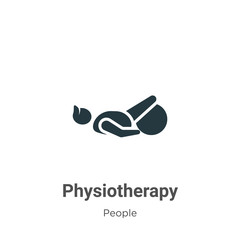 Poster - Physiotherapy glyph icon vector on white background. Flat vector physiotherapy icon symbol sign from modern people collection for mobile concept and web apps design.