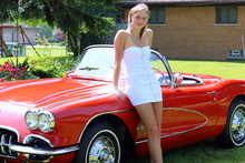 Blonde And 1957 Corvette