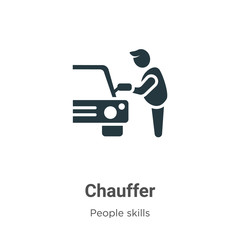 Poster - Chauffer glyph icon vector on white background. Flat vector chauffer icon symbol sign from modern people skills collection for mobile concept and web apps design.