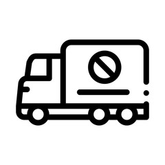 Wall Mural - Truck Cross Mark Icon Vector. Outline Truck Cross Mark Sign. Isolated Contour Symbol Illustration