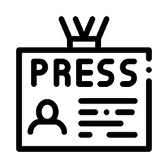 Poster - Press Badge Card Icon Vector. Outline Press Badge Card Sign. Isolated Contour Symbol Illustration