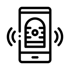 Poster - News On Phone Icon Vector. Outline News On Phone Sign. Isolated Contour Symbol Illustration
