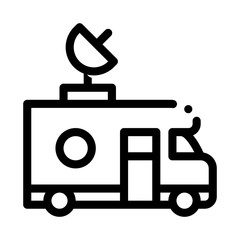Poster - Reporter Truck Icon Vector. Outline Reporter Truck Sign. Isolated Contour Symbol Illustration