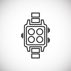 Fototapete - Technolgy related outline icon on background for graphic and web design. Simple illustration. Internet concept symbol for website button or mobile app