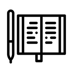 Poster - Notebook Pen Icon Vector. Outline Notebook Pen Sign. Isolated Contour Symbol Illustration