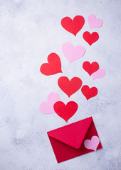 Poster - Valentines Day background with envelop