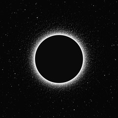 Wall Mural - moon eclipse isolated on dark background. magic vector decorative elements