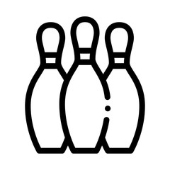 Sticker - Bowling Skittles Icon Vector. Outline Bowling Skittles Sign. Isolated Contour Symbol Illustration