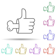 Poster - Like, nasty, hand in multi color style icon. Simple thin line, outline vector of nasty icons for ui and ux, website or mobile application