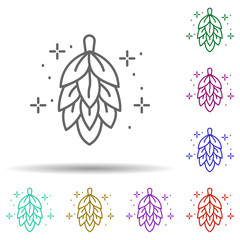 Poster - Hop, plant in multi color style icon. Simple thin line, outline vector of oktoberfest icons for ui and ux, website or mobile application