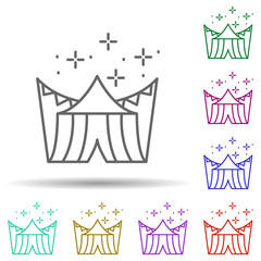 Poster - Tent, festival in multi color style icon. Simple thin line, outline vector of oktoberfest icons for ui and ux, website or mobile application