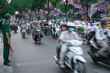 Viele Motorräder in Bewegung in Ho Chi Minh Stadt in Vietnam