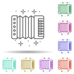Poster - Accordion, tool in multi color style icon. Simple thin line, outline vector of oktoberfest icons for ui and ux, website or mobile application