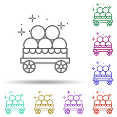 Poster - Carriage, transport in multi color style icon. Simple thin line, outline vector of oktoberfest icons for ui and ux, website or mobile application